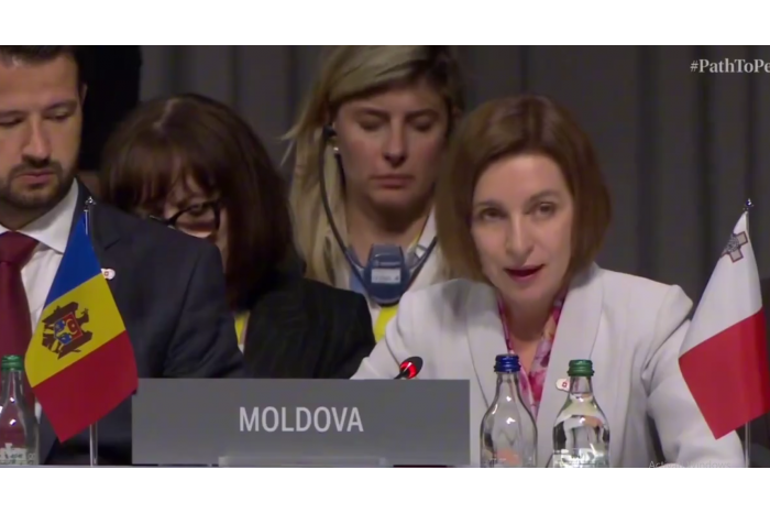 Выступление президента Республики Молдова на Саммите мира по Украине