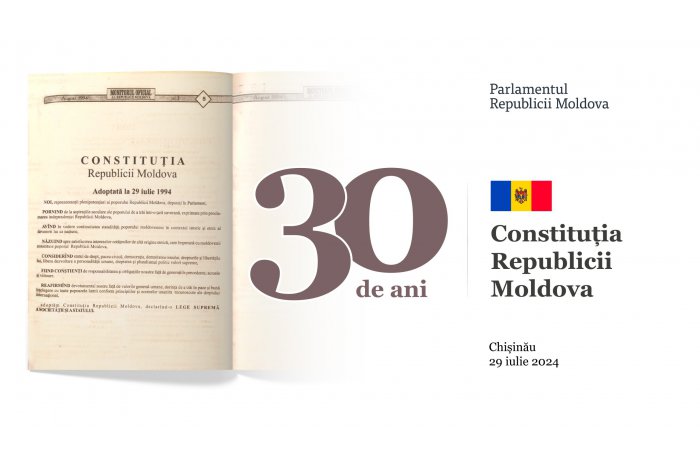 Parlamentul se va convoca în ședință solemnă dedicată celebrării a 30 de ani de la adoptarea Constituției
