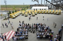 Forty school buses purchased with Romania's support delivered to Moldovan education institutions'