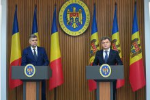 Press conference held by Prime Minister of Moldova Dorin Recean and Prime Minister of Romania Marcel Ciolacu'